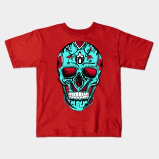 Turqred Los Muertos Skull Kids T-Shirt